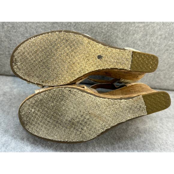 TOMS Multicolored Stripped Cork Wedge Size 6.5 - Picture 7 of 7